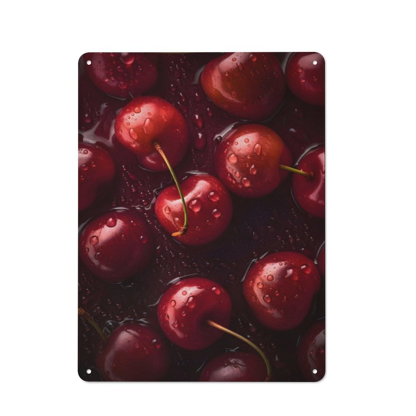 Junmoney Tasty Cherries Retro Metal Wall Sign 40X30cm With For Home Bar Wall, A Housewarming Gift For Hosts Who Enjoy Retro Interiors