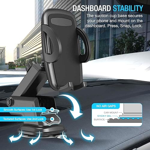 Miniatura 4 de Generic MB000495 - Soporte universal para teléfono celular, ventosa universal para parabrisas y brazo extensible para iPhone, Samsung, Google,