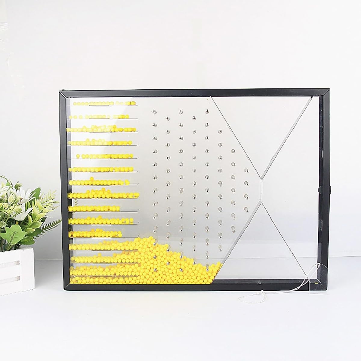 Galton Board - Strumento didattico di fisica, modello dimostrativo di legge statistica per esperimenti di laboratorio scolastico, strumento di scienze educative per lezioni di fisica