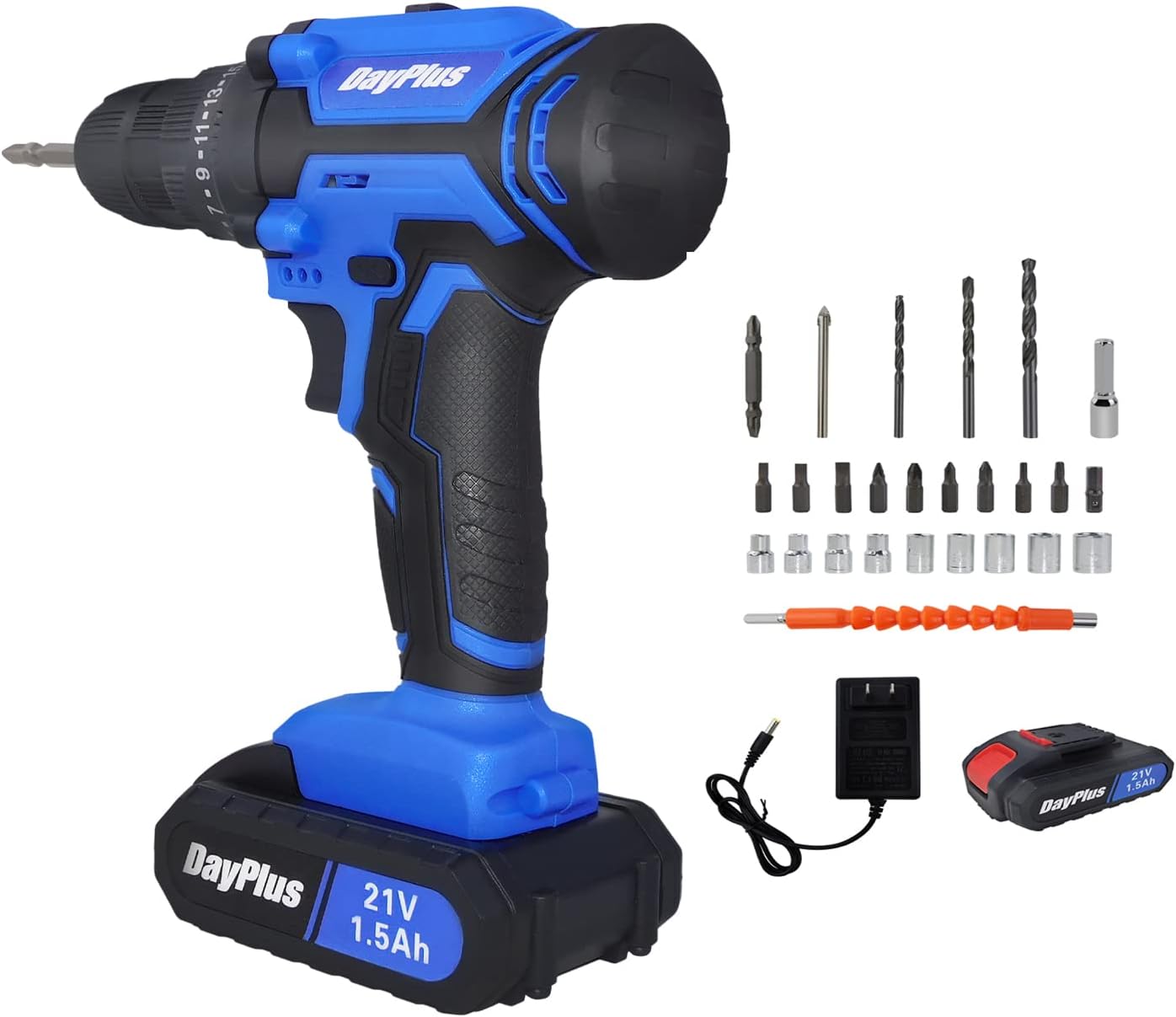 Taladro Atornillador Inalámbrico Recargable 21V con 45Nm y 26 Accesorios