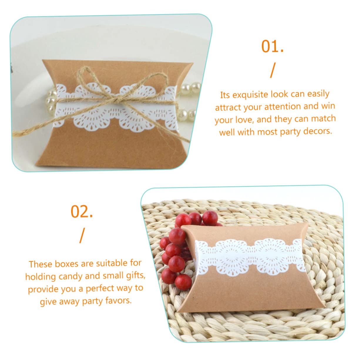 Healeved 100pièces Boîtes à Dragées Pour Mariage Invités Contenant Bonbons Et Chocolats