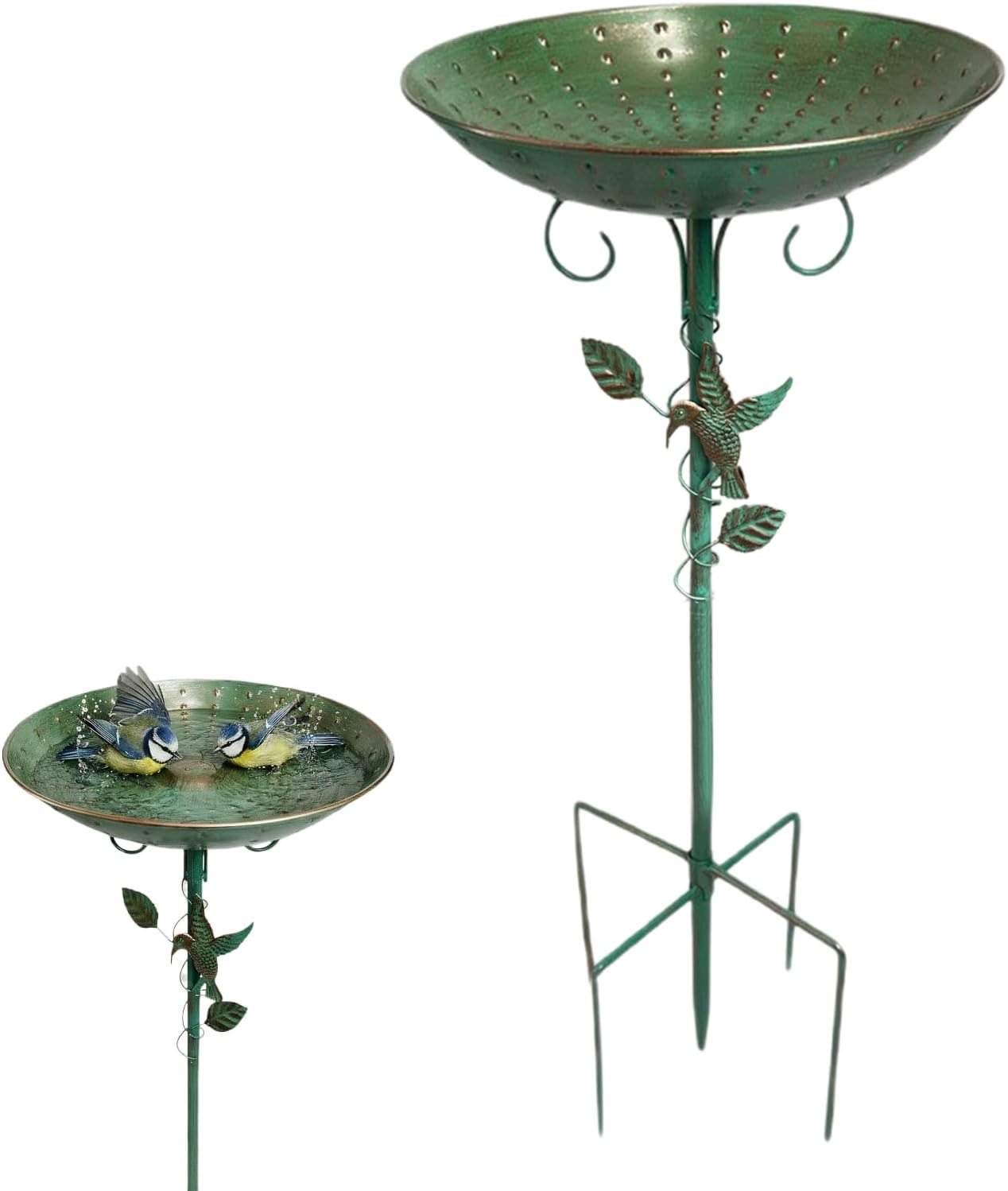 Outdoor Bird Bath - Decorative Feeder Tray, Hummingbird Bowl with Water Basin, Garden Accessory with Feeding Station, Wildlife Attraction Patio Ready, Bird Feeder for Backyard Window