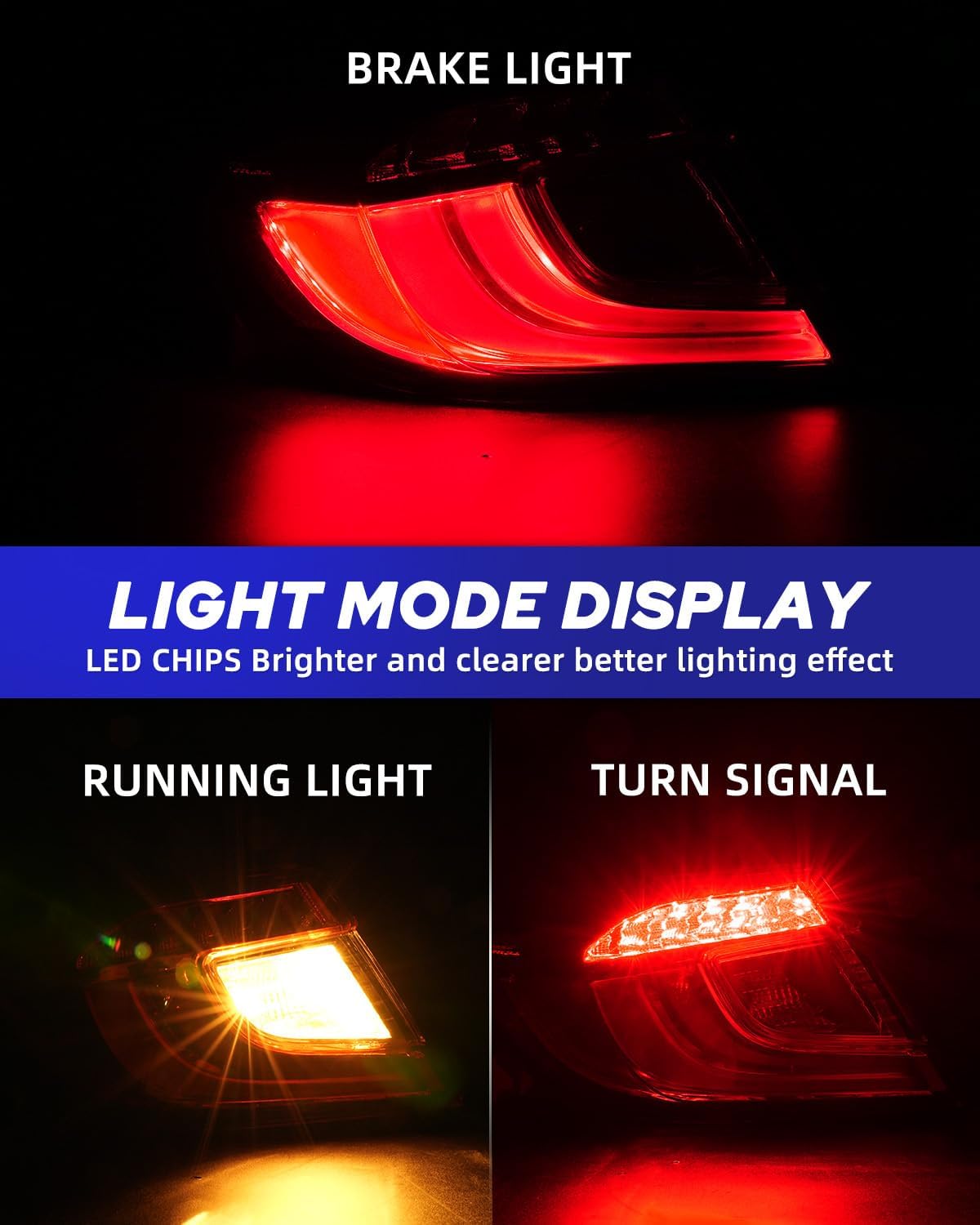 AUTOONE LED Honda Accord Tail Lights Compatible with 10th Gen 2018 2019 2020 2021 Honda Accord Sedan 4 door Tail Light Assembly Left, Driver Side, Outer