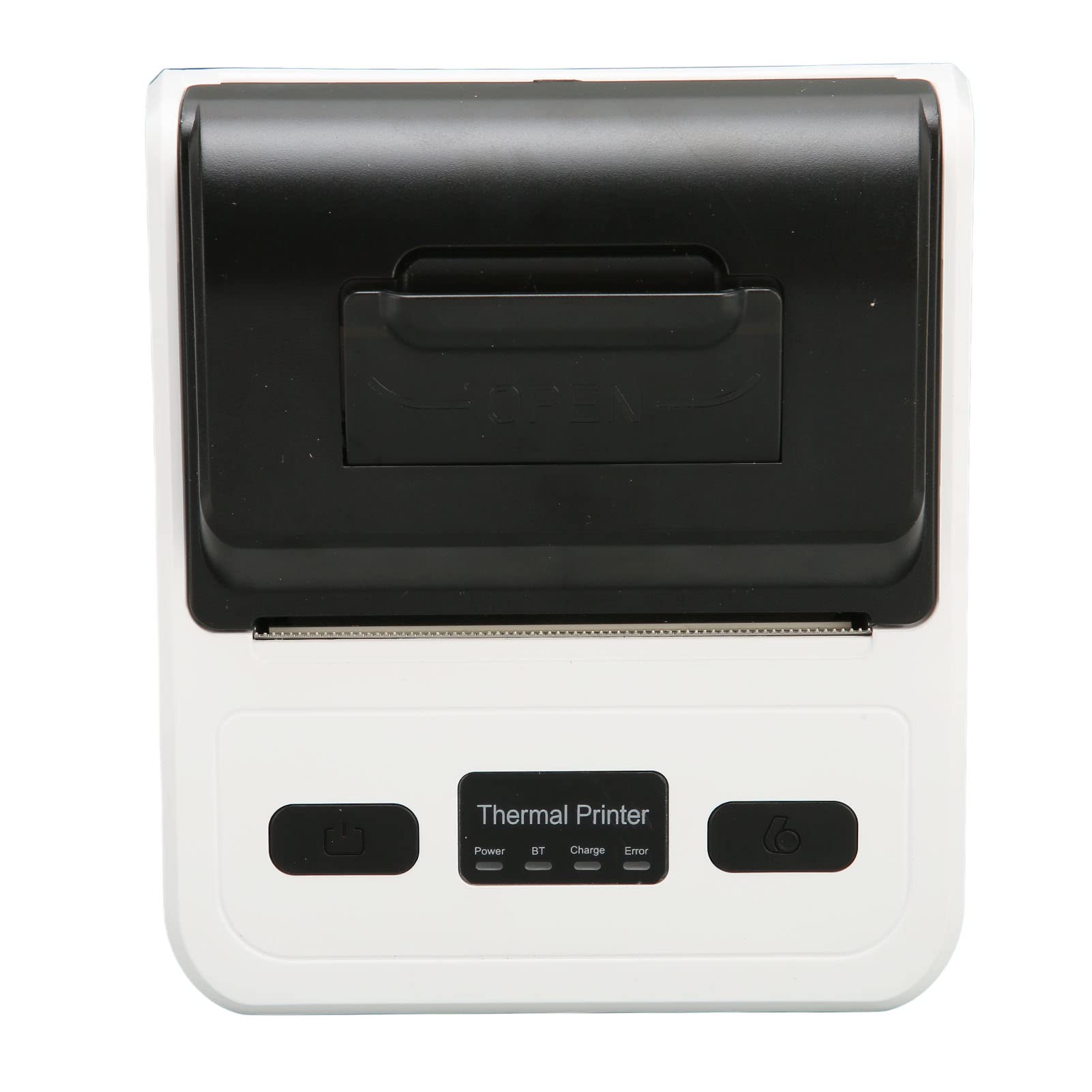 MTP-4B Thermo Etikettendrucker 80mm, Tragbarer Bluetooth Belegdrucker, 203 DPI, 50 Bis 80 Mm/s Hochgeschwindigkeits Ticketdrucker für Kleine Geschäftsrestaurants(Weiß)