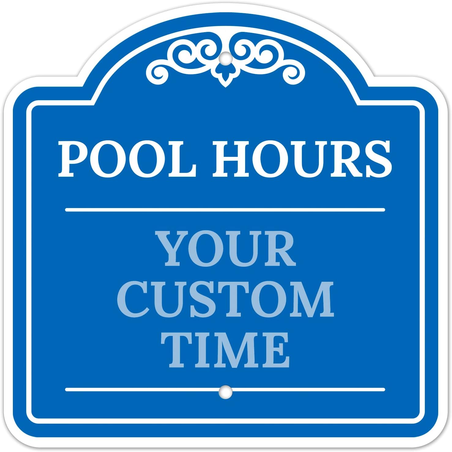 Custom Pool Sign Personalized Pool Hours Decor Blue Sign, 12x12 Inches, ACM, Fade Resistant, Made in USA