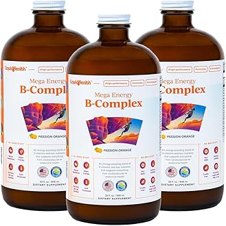 Mega Energy Methylated B-Complex, Adult Liquid Vitamin Supplement - Increase Energy, Relieve Stress & Fatigue, Immune Support, Heart & Gut Health - Made in USA, Vegan, Sugar-Free (3 Pack)