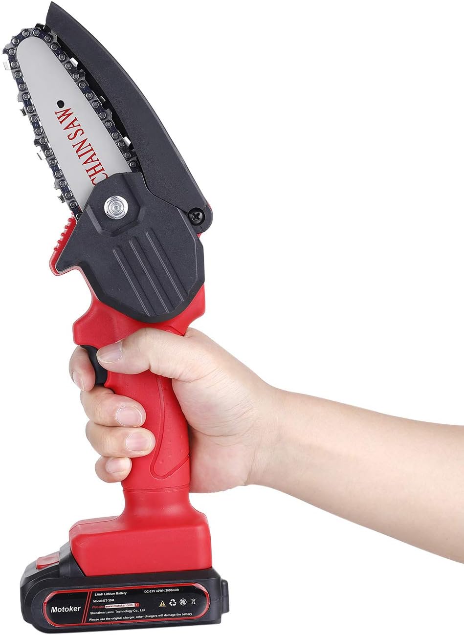 Blасk Frіdау - 60% оƒƒ MOTOKER 4 inch Battery Chainsaw Cordless Electric Chainsaw with 2AH Lithium Battery