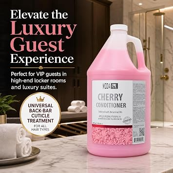 MODA Cherry Bulk Salon Conditioner Premium Back-Bar & Amenity Treatment Salon-Grade Luxury at Commercial Scale A 'set it and forget it' 1-Gallon single-SKU solution Repairs the cuticle 128 Oz