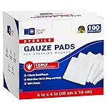 100pc Large Sterile Gauze Pads 4x4 Sterile for Wounds Bulk - 12ply Woven Gauze Sponges 4x4 Sterile - USP IV Breathable Mesh 4x4 Gauze Pads Sterile for Enhanced Absorption - First Aid Medical