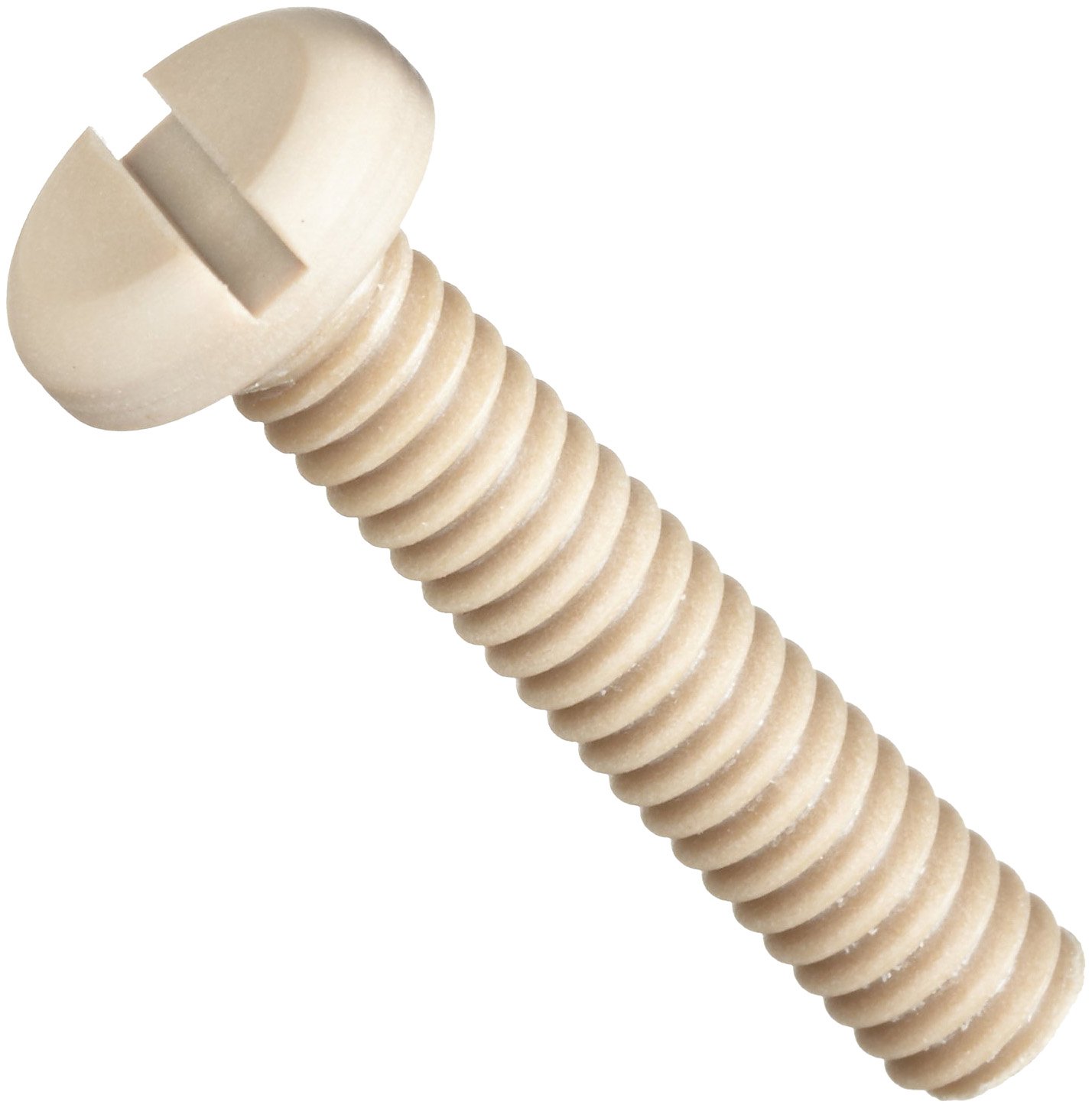 PEEK Machine Screw, Pan Head, Slotted Drive, #4-40, 5/8" Length (Pack of 10)