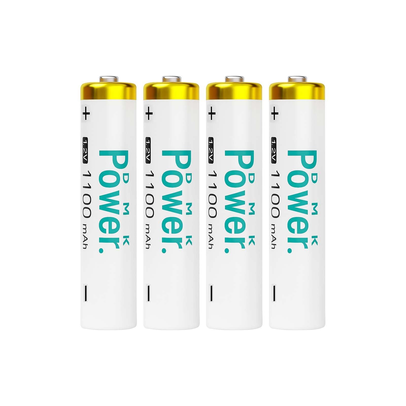 Rechargeable AAA Batteries 1100mAh – DMK POWER 1.2V NiMH High Capacity (Pack of 4)