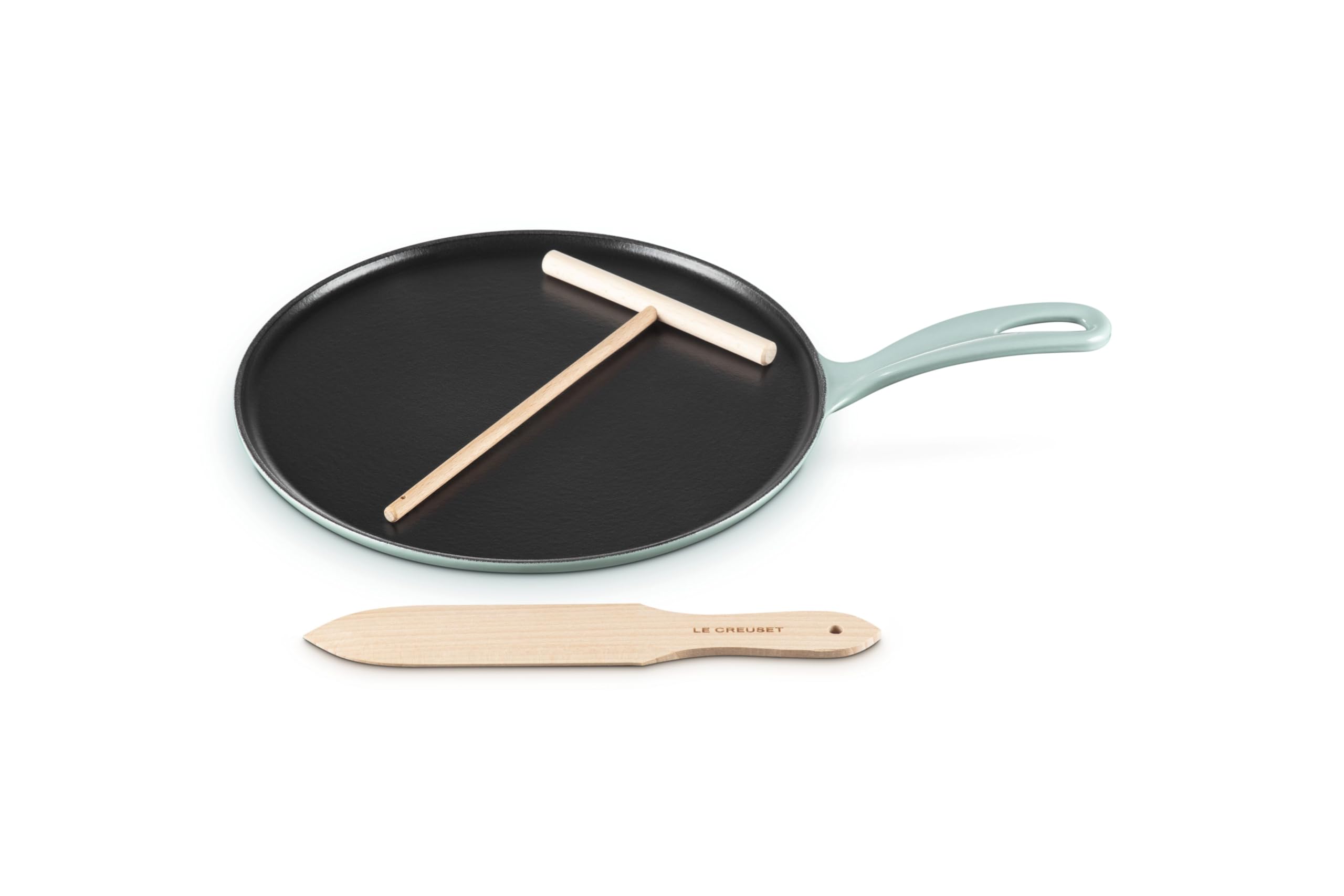 Le Creuset Enameled Cast Iron Traditional Round Crepe Pan 10 25 Sea Salt