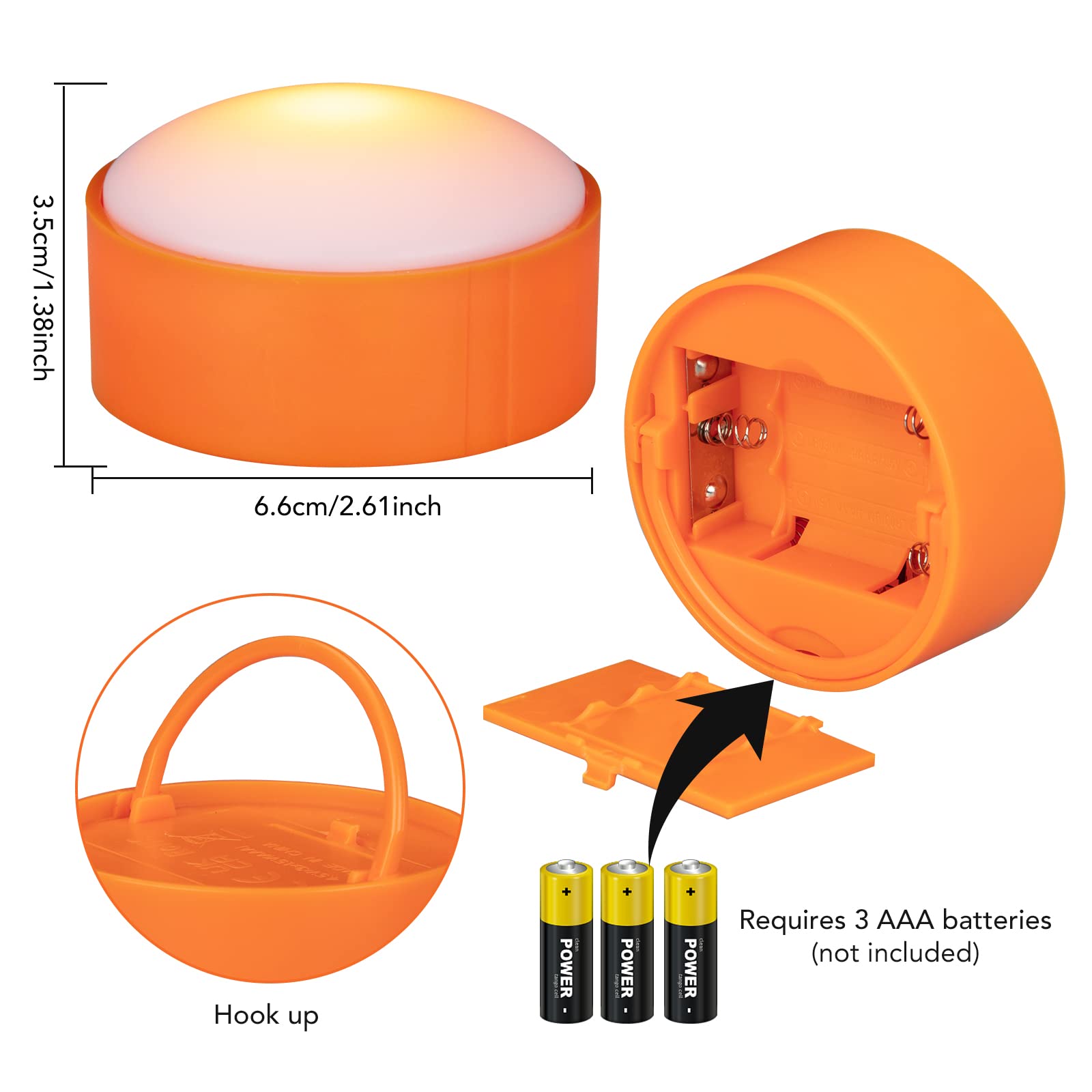 Yakpo 6 Stück Halloween Timer-LED-Kürbislichter mit Fernbedienung