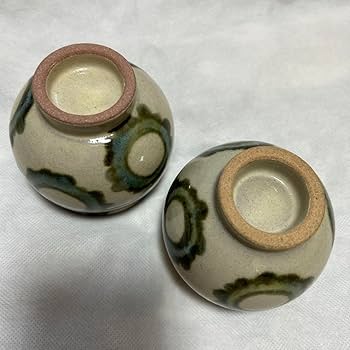Amazon | 沖縄 やちむん山城窯 ゴーヤー柄 湯呑み 2個セット