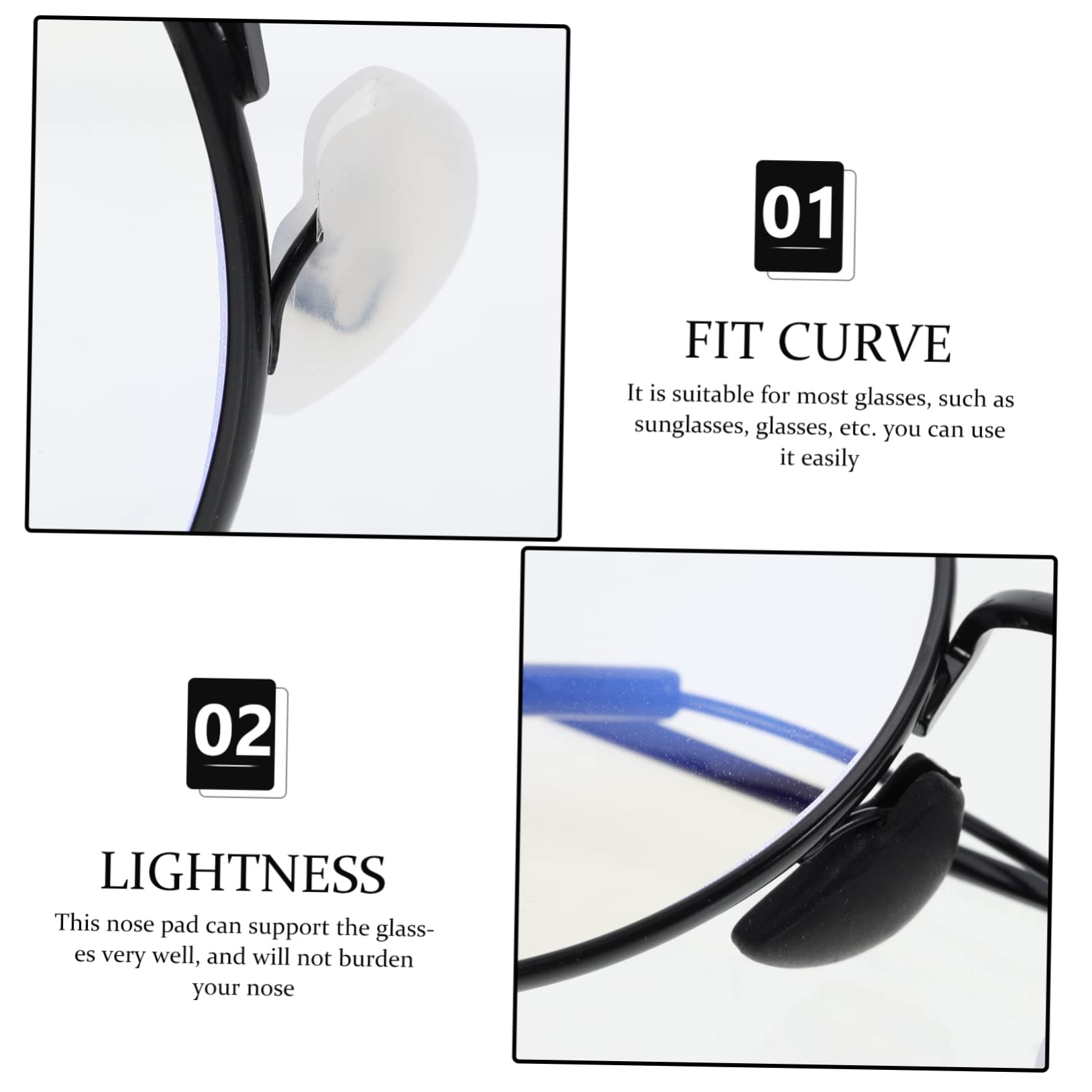 100pares Almohadillas Nasales De Silicona Para Gafas D-shape y Protector Cómodo y Antideslizante Para Lentes y Gafas De Sol