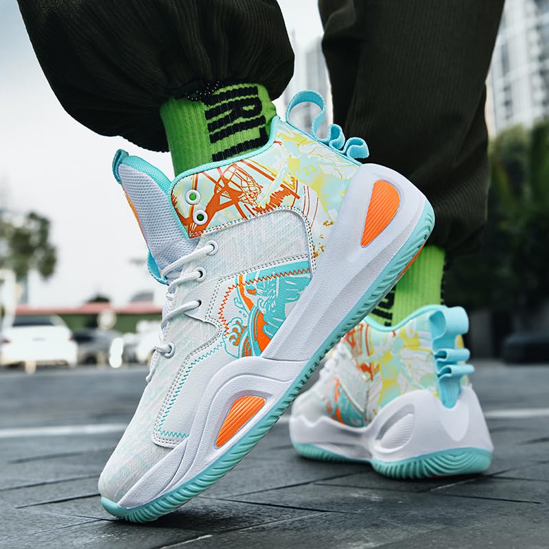 Image of Womens Mens Basketball Shoes Volleyball High Top Breathable Fashion Comfortable Outdoor Sport Non Slip Rubber Sneakers