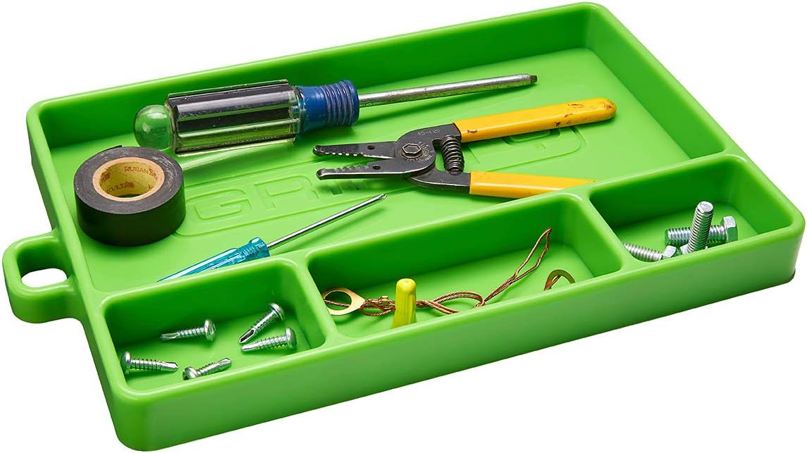 Gripty | PREMIUM Silicone Tool Tray | Flexible | Multi Purpose Mat | Portable Tool Box Organizer | No Magnets | Easy Clean Up | (Medium-ORIGINAL Green) : Automotive