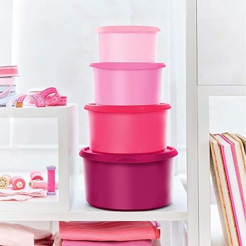 Miniatura 2 de TupperwareOne Touch Topper - Juego de 4 botes, color morado y rosa