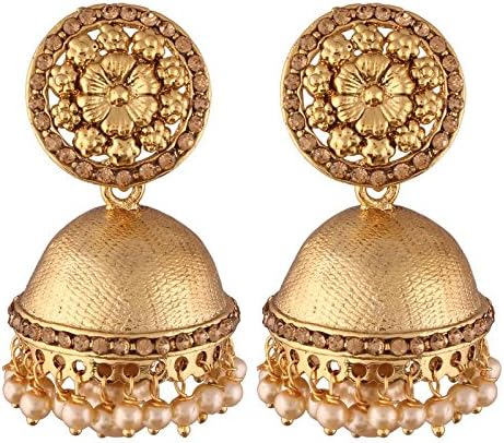 I Jewels Gold Plated Jhumki Earrings for Women (E2561FL)