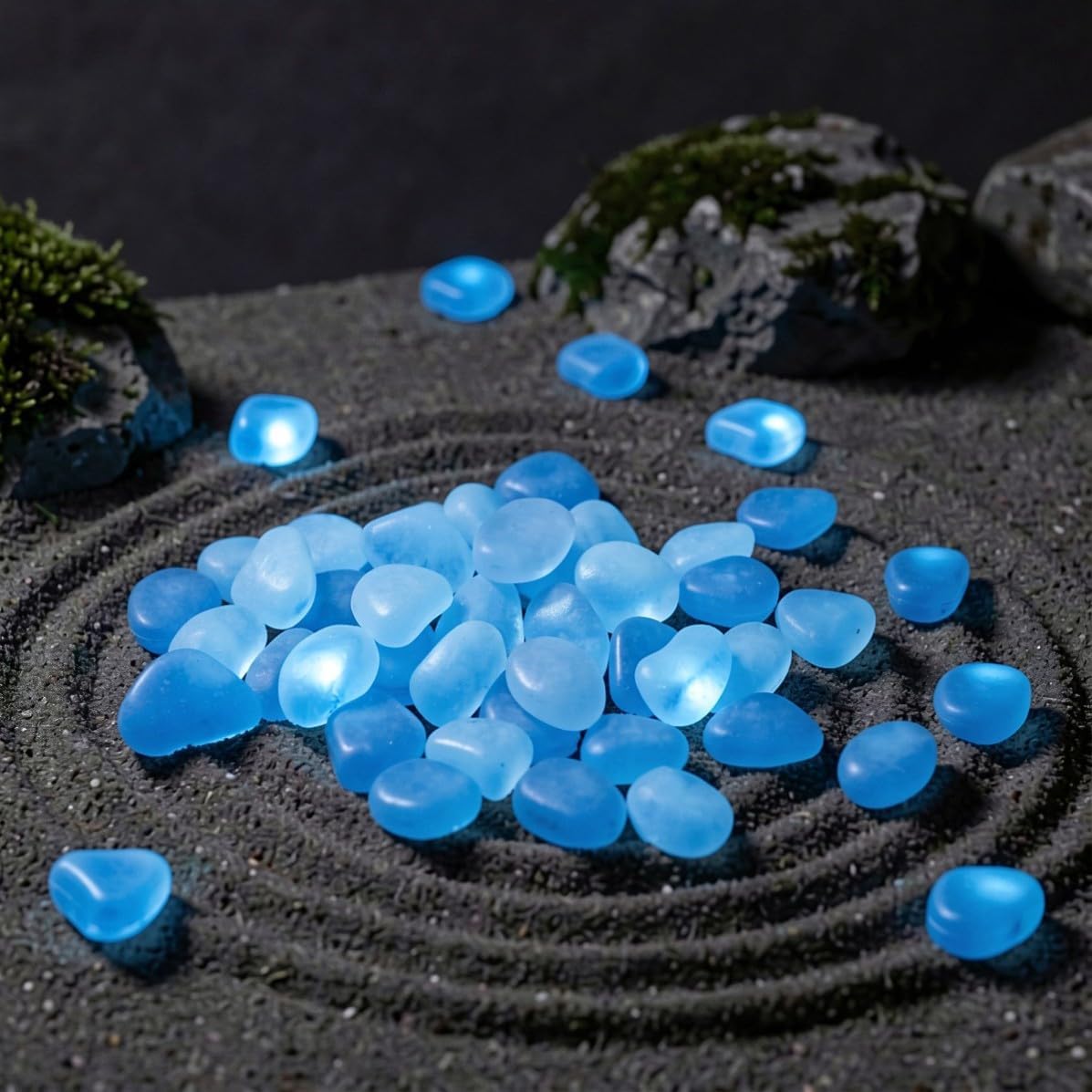400pcs Glow in Dark Pebbles for Miniature Landscape Outdoor Walkway