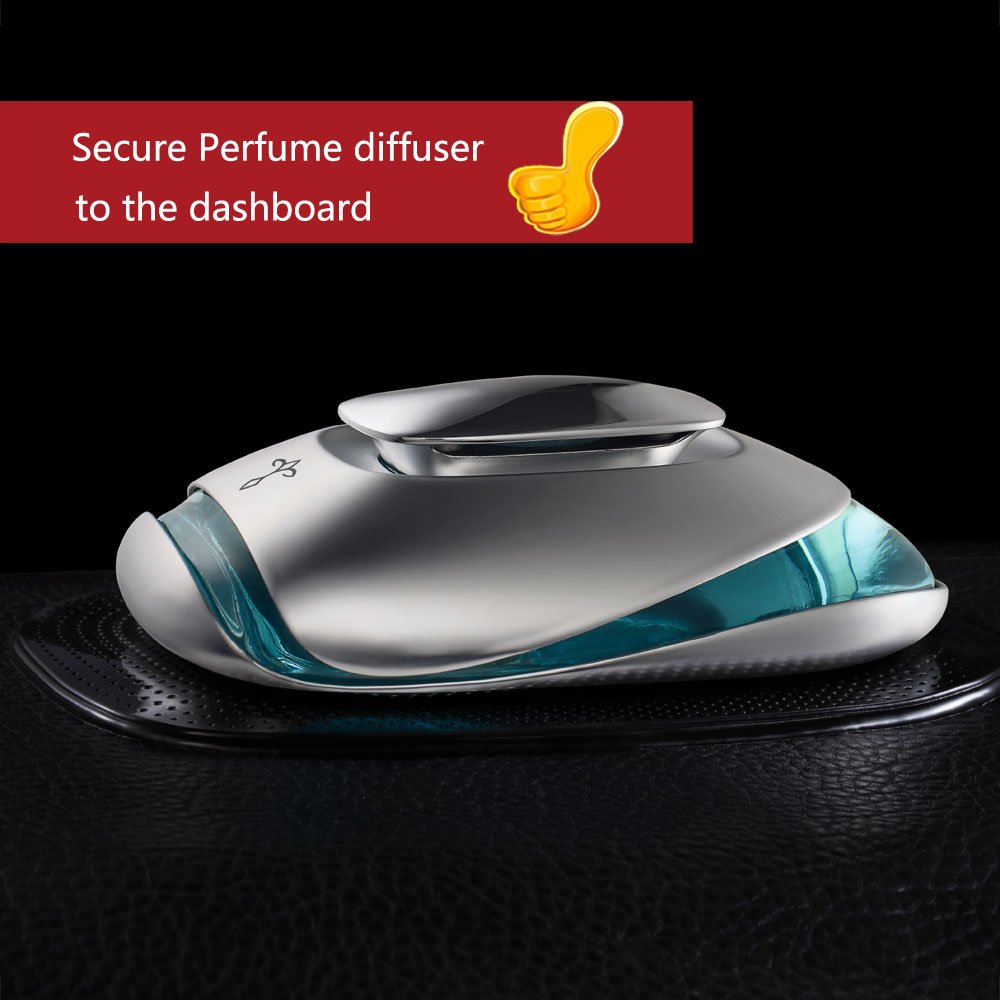 ÉTONNER Non-Slip PU Pad- Black and Translucent - Holds Cell Phones, Sunglasses, Coins, Perfume Diffuser, Speakers