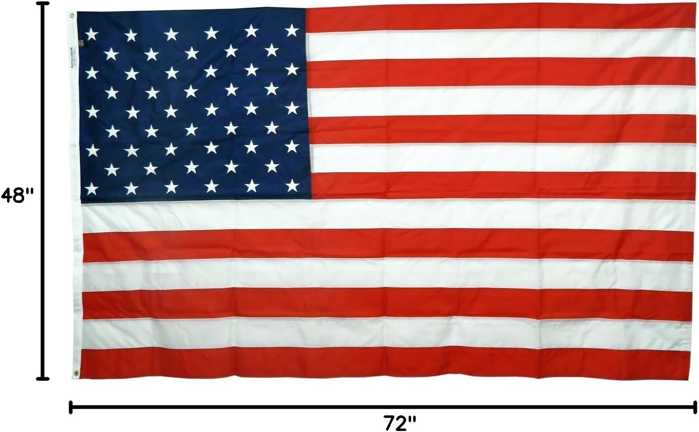 4x6' Battle Tough US Flag, All-Weather Nylon, Made in USA by Gettysburg Flag Works