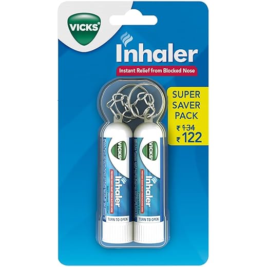 Vicks Portable Nasal Inhaler, 2 Pack