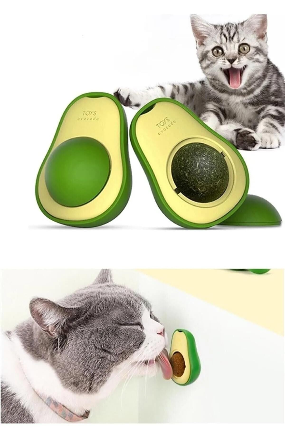 Pribor Avokado Catnipli Kedi Çimi Topu Avokado Kedi Nanesi Oyuncağı