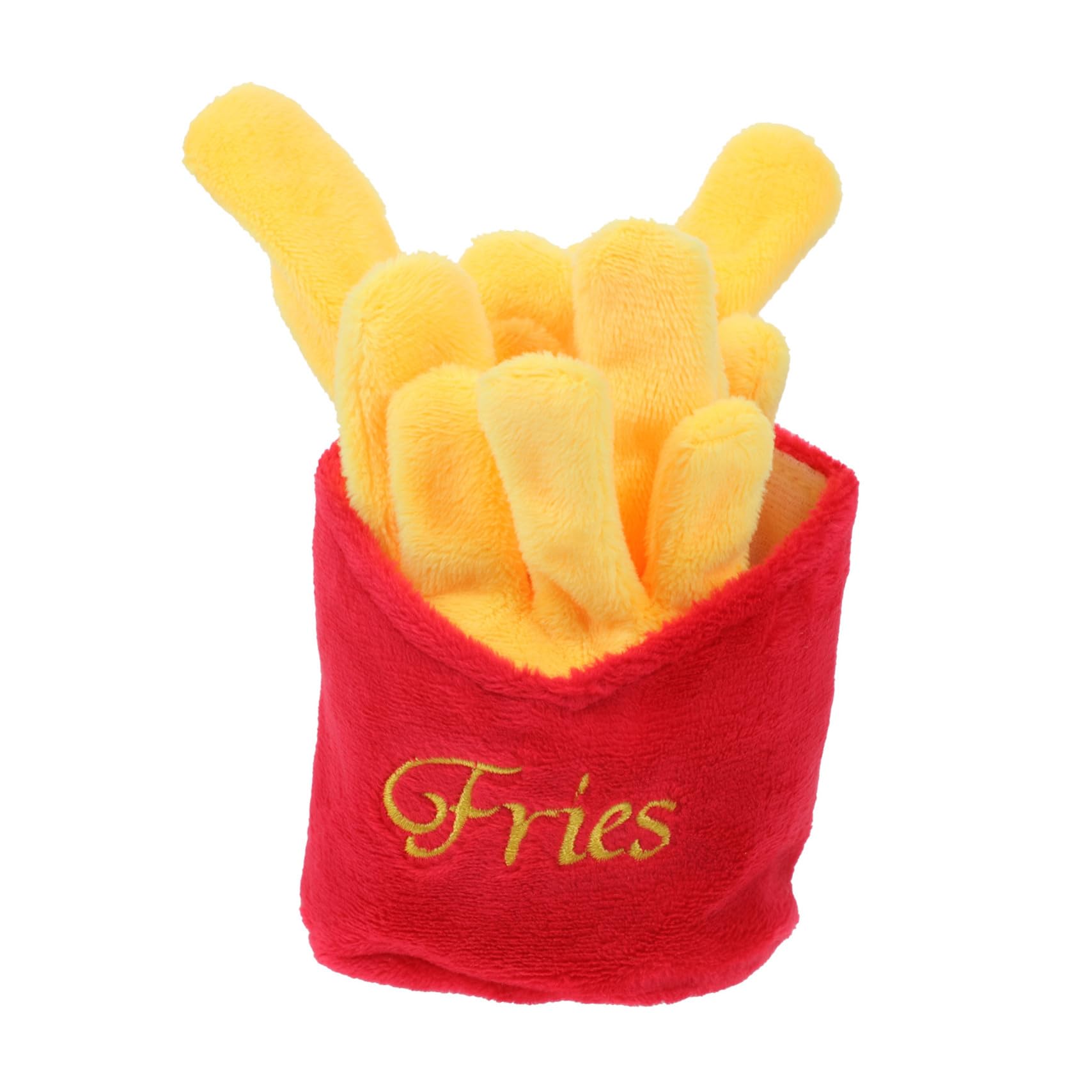 Chien Peluche Frites Résistantes Sonore à Mâcher Léger et Portable pour Chiots Aide Dentition et Distraction Anti-Ennui