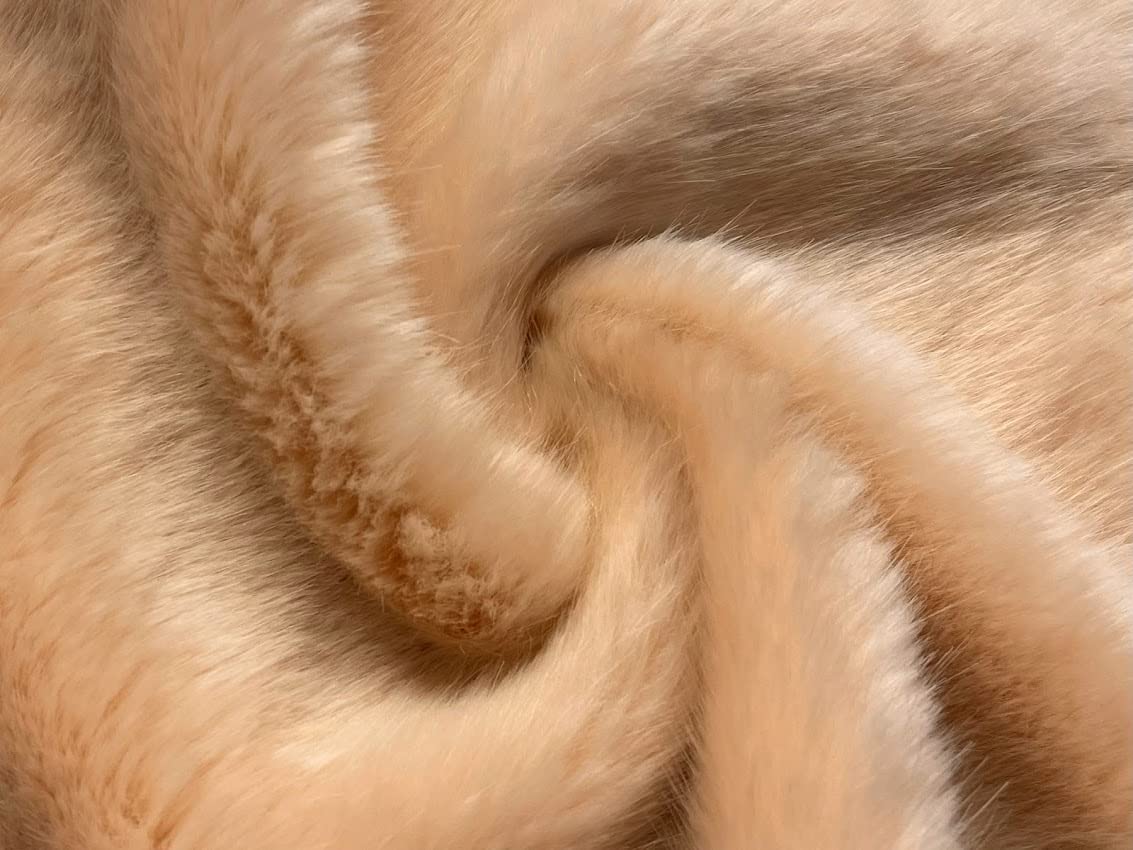 Super Luxury Faux Fur Fabric Material - Swiss Peach, Sample - 10cm x 10cm