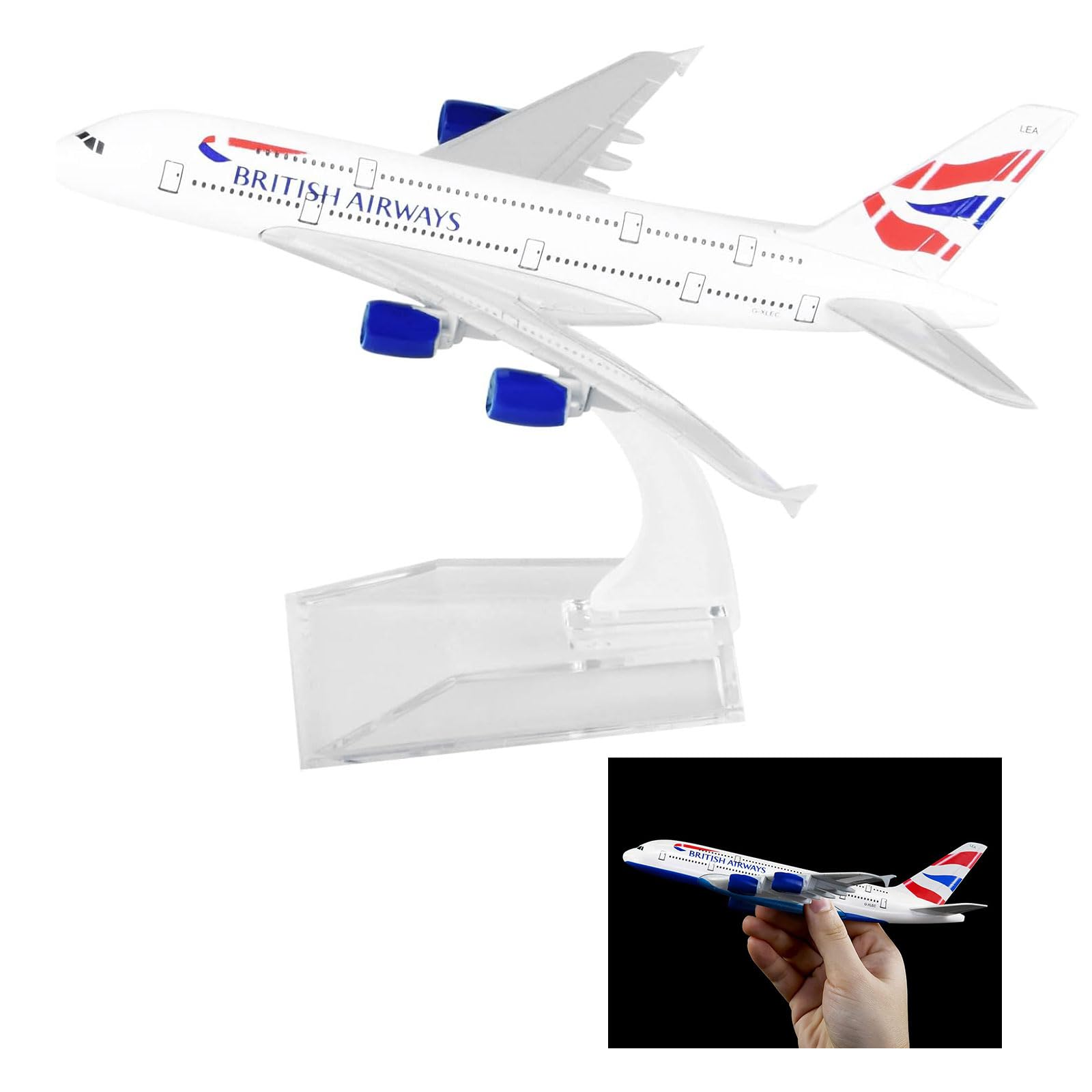 Starkvista British Airways A380 Airplane Toy, Alloy Diecast Plane with Realistic Details