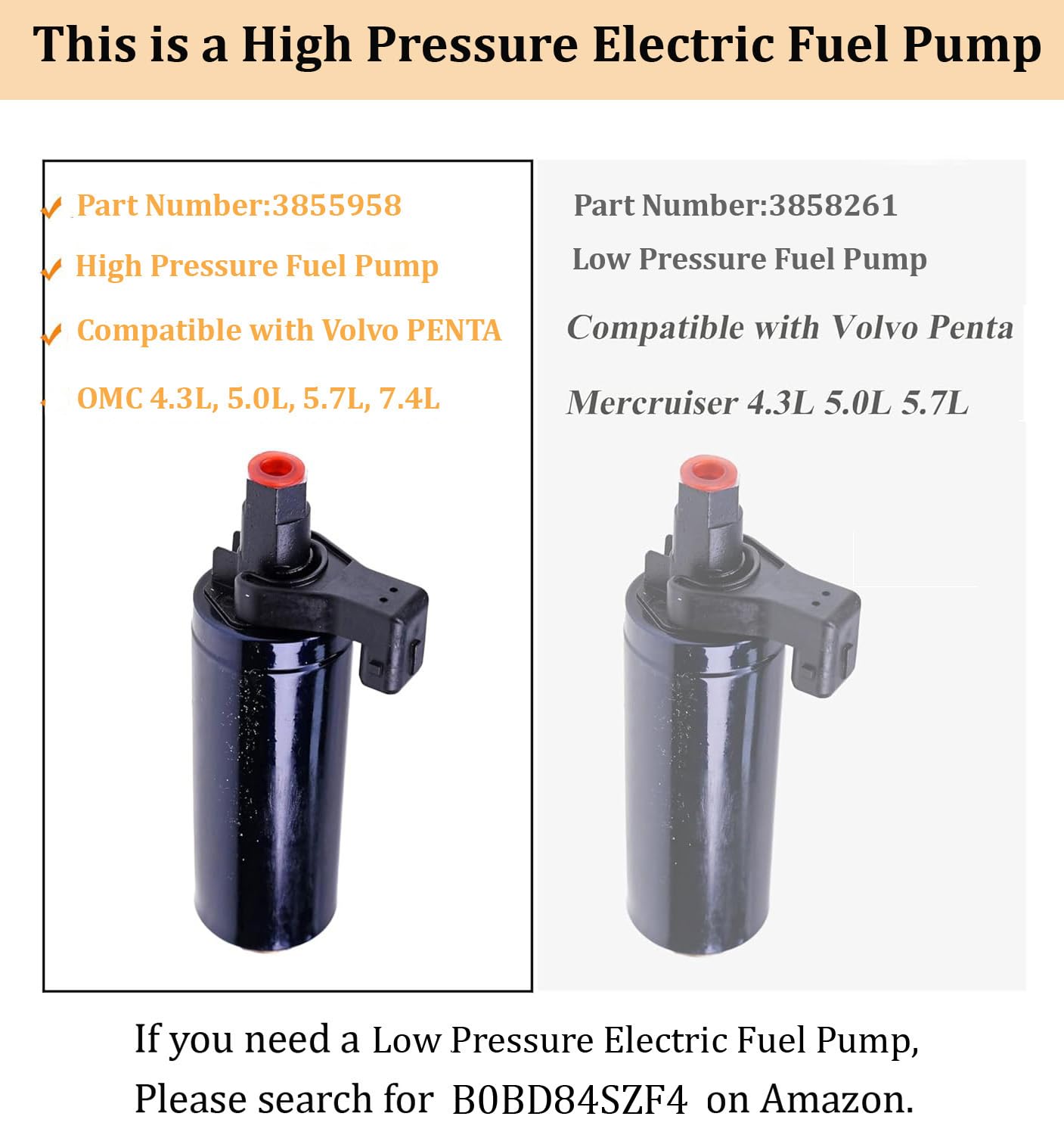 Amazon.com: JEENDA High Pressure Electric Fuel Pump 988037