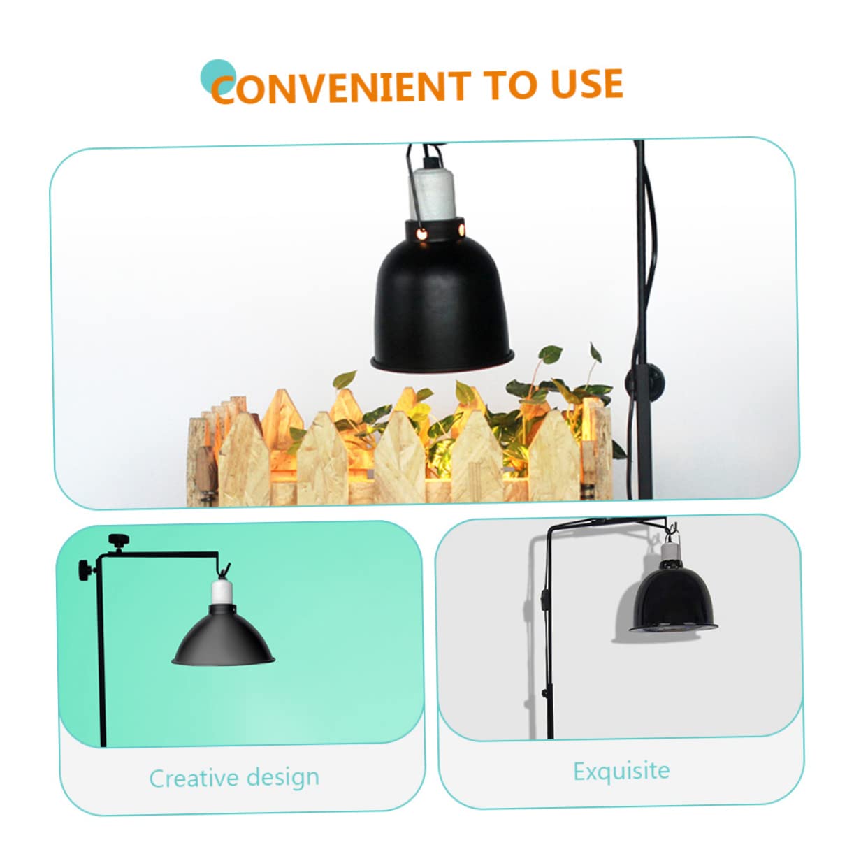TOYANDONA Supporto per Lampada in Metallo per Rettili e Animali Domestici Regolabile e Resistente Alte Temperature Compatibile Lampade Riscaldanti in Ceramica Lampade Diurne e Notturne