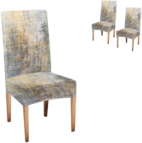 Miniatura 142 de TOMWISH Fundas para Sillas De Comedor 6, Fundas para sillas de comedor, pintura de arte abstracto, funda extraíble elástica de elastano para silla