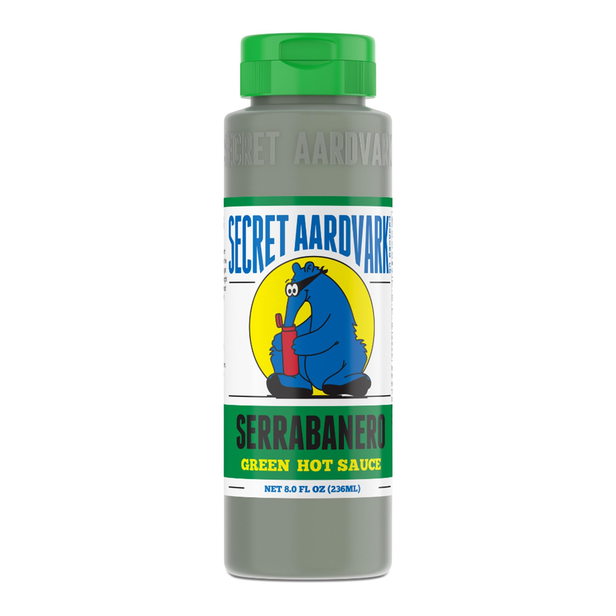 Secret AardvarkSerrabanero Hot Sauce - Serrano & Green Habanero Hot Sauce, Green Spicy Sauce, Non-GMO, Low Carb, Low Sugar Marinade - 8 fl oz 1 Pack
