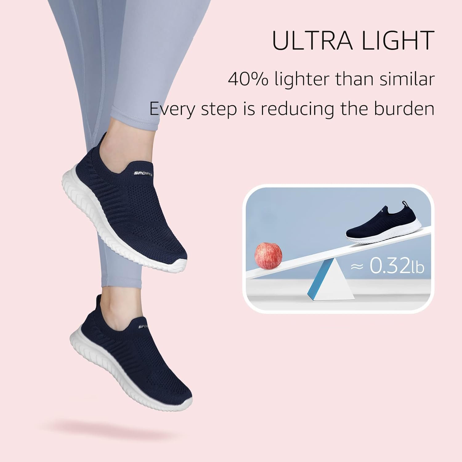 PL Scarpe Sportive Senza Lacci Slip-on Donna Comode e Leggere per Corsa Lavorare Passeggiando Casual Sneakers