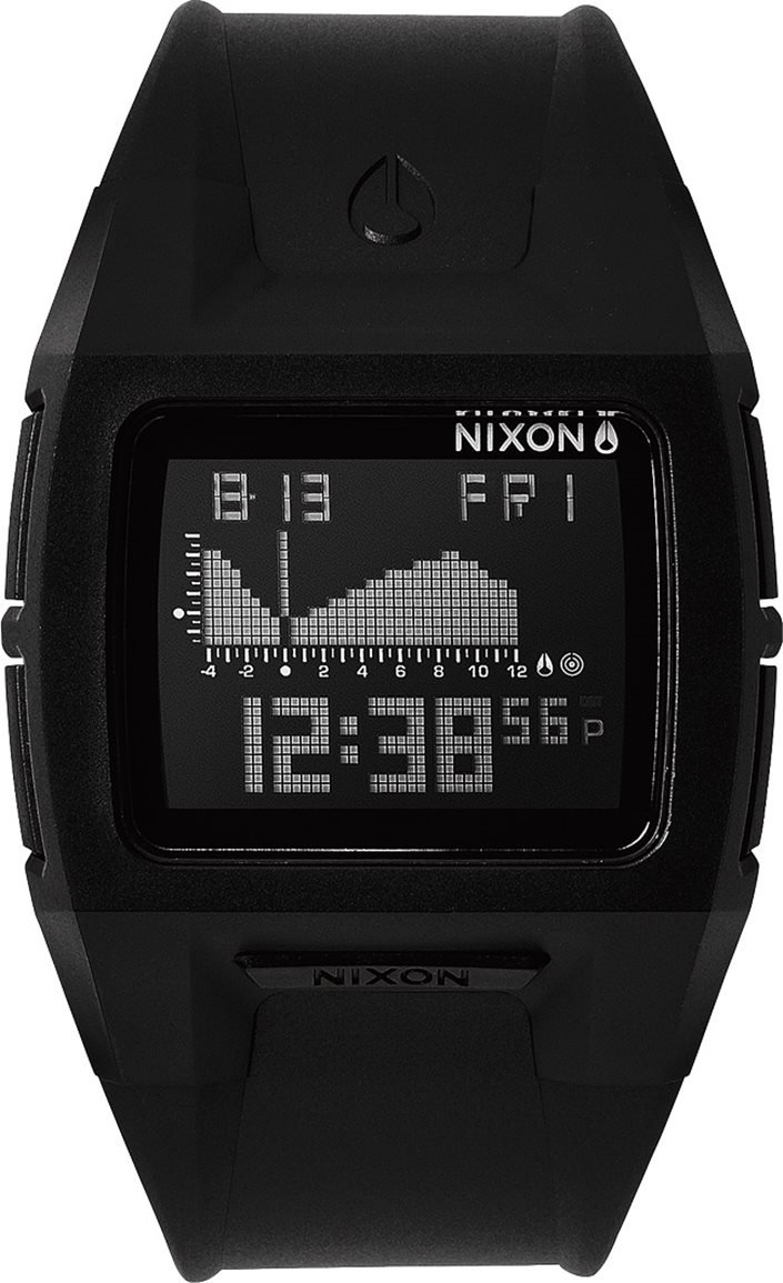 NIXON Lodown II Watch front view, displaying time and tide graph