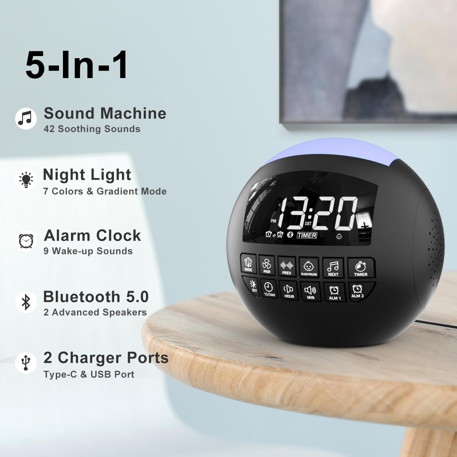 Experience Restful Nights: The Ultimate 5-in-1 White Noise Sound Machine Review!