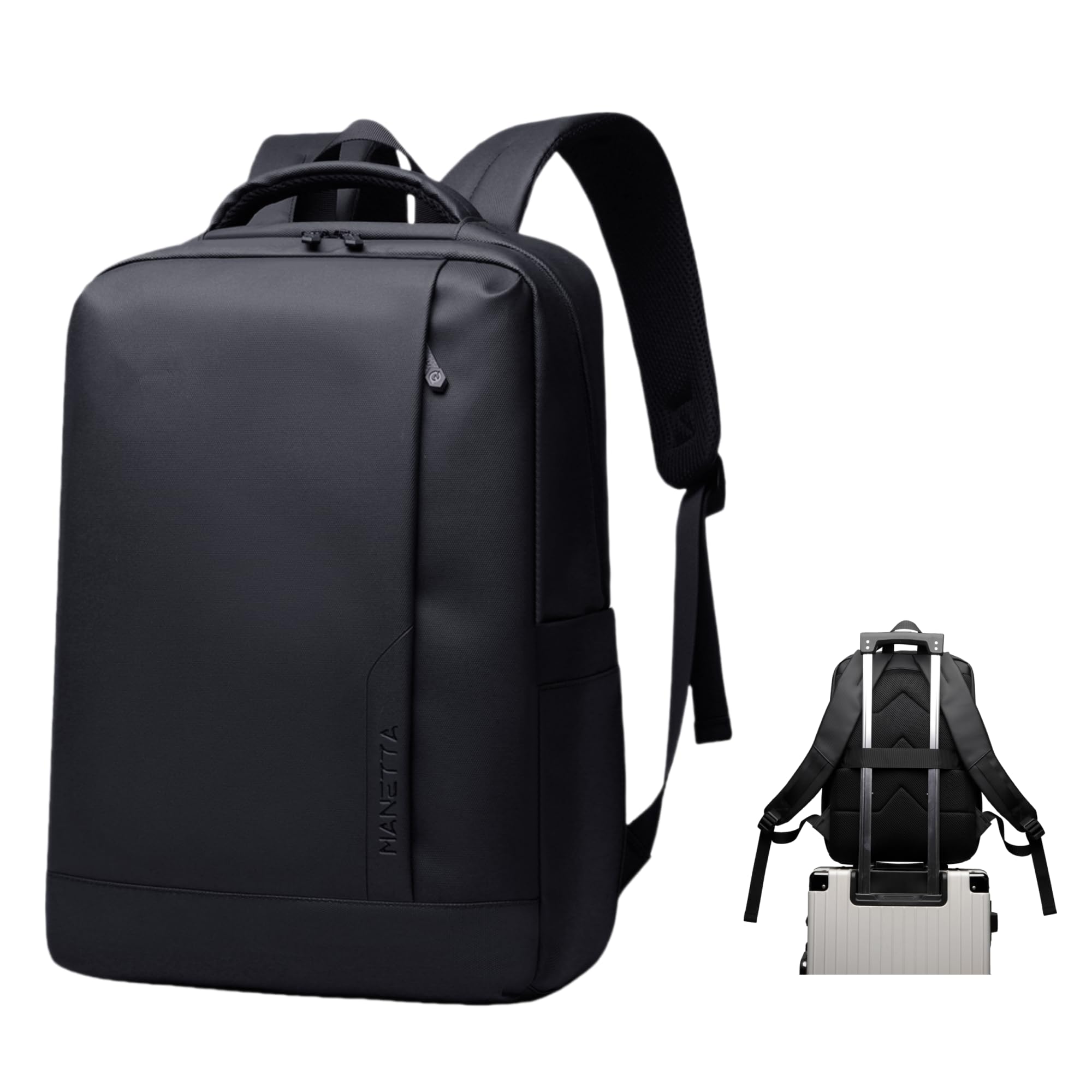 MANETTA Work Backpack for Men, Lightweight Laptop Backpack for 15.6in, with Water-proof Zipper, Business Backpack for Men Professional, Casual Daypack