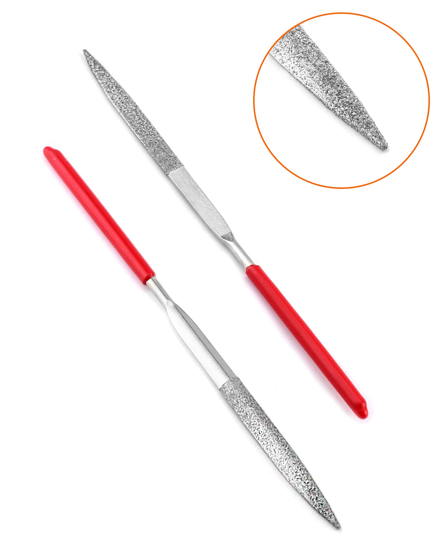 QWORK® Zestaw pilników diamentowych, pilniki igiełkowe 3mmx140mm Mini pilniki diamentowe do miękkiego metalu, drewna, kamienia, plastiku, 10 szt.