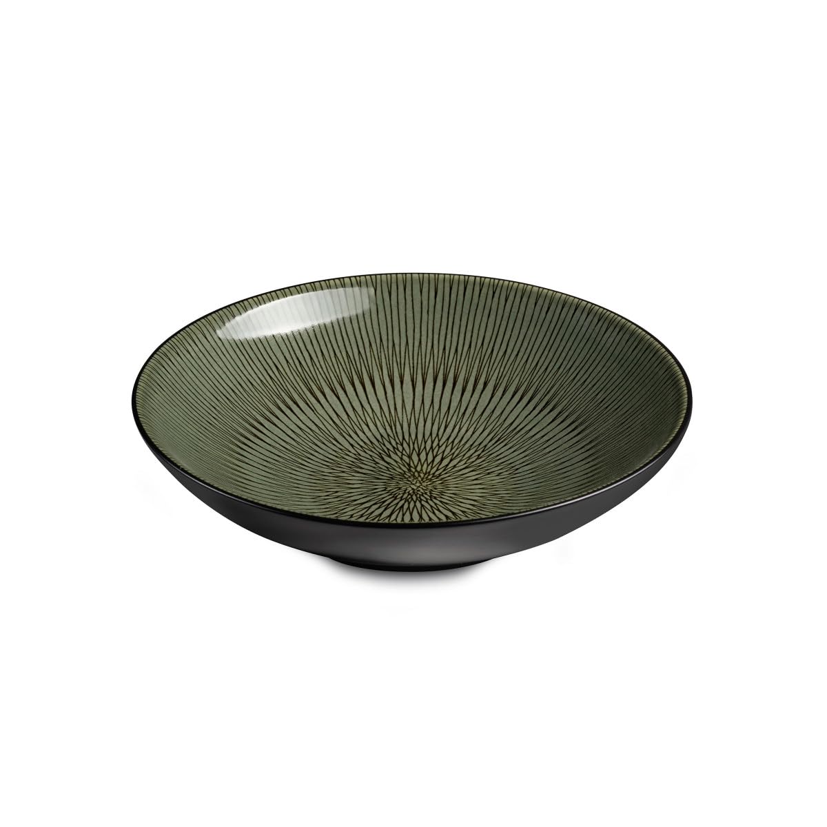 Assiette salade et pâtes grès kaki 19 cm Hypnose Médard de Noblat lot de 6
