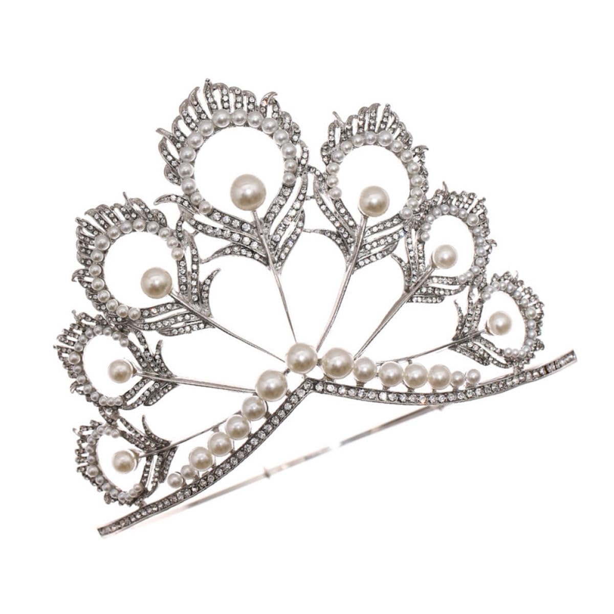 Diadema para Decorar el Cabello y Aleación Ligera Perlas de Cristal de Novia Accesorio Lujoso Tocado Elegante para Bodas y Aniversarios
