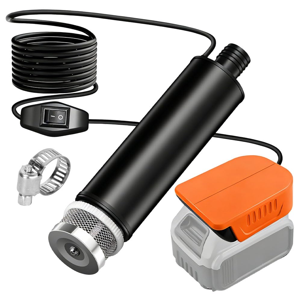 Submersible Water Pump for Dewalt 18V/20V Battery, 635GPH 100W Cordless Sump Pump, 30L/min Portable Water Transfer Pump for Pool, Garden Irrigation, Car Wash, Camping(No Battery)