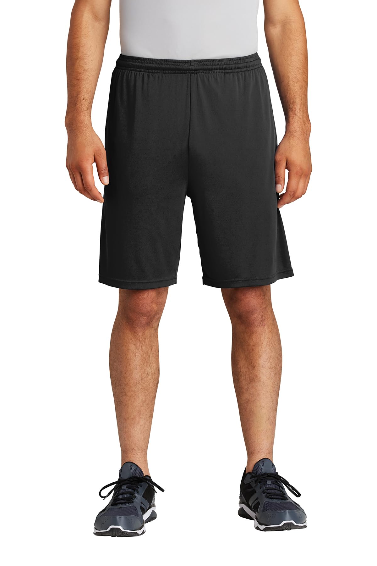 Unisex PosiCharge Competitor Pocketed Short | Moisture Wicking 9" Shorts for Men & Women by SPORT-TEK – X-Large, Polyester, Black, Model SNM-1243335