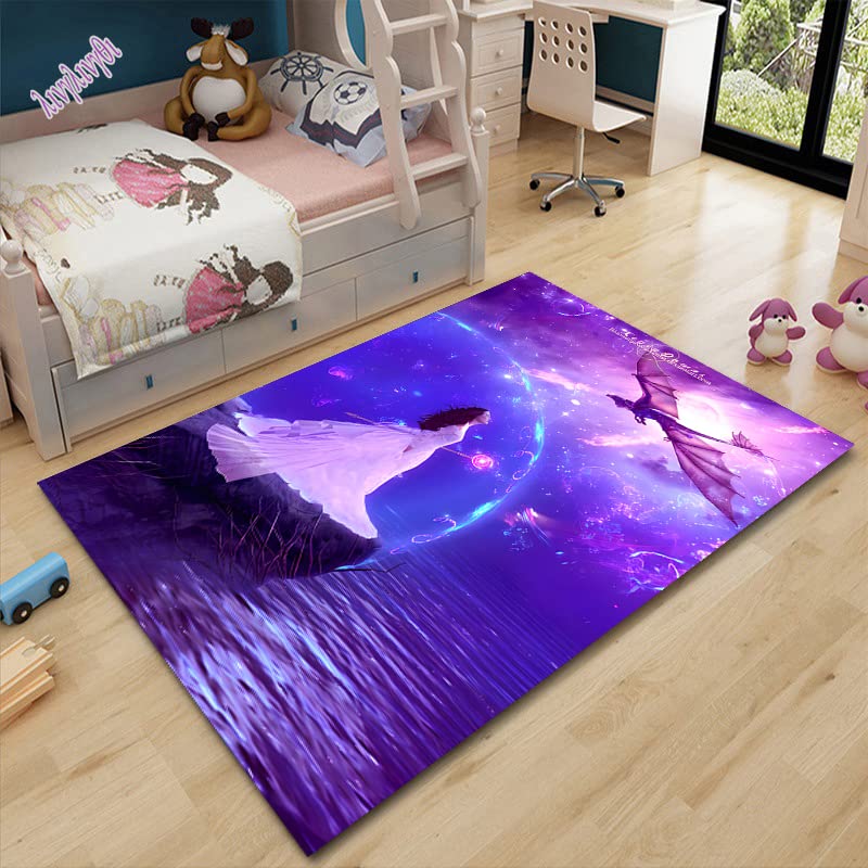 YZGAH Home Cartoon Quadratischer Teppich Frozen 3D Gedruckte Fußmatte Wohnzimmer Schlafzimmer Matte...