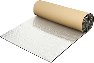 X AUTOHAUX 197mil 5mm 3.22sqft Sound Deadening Mat Aluminum Foil Closed Cell Foam Heat Shield Material Damping Self Adhesive Universal for Car Hood and Boat Engine Cover 39.37"x11.81"
