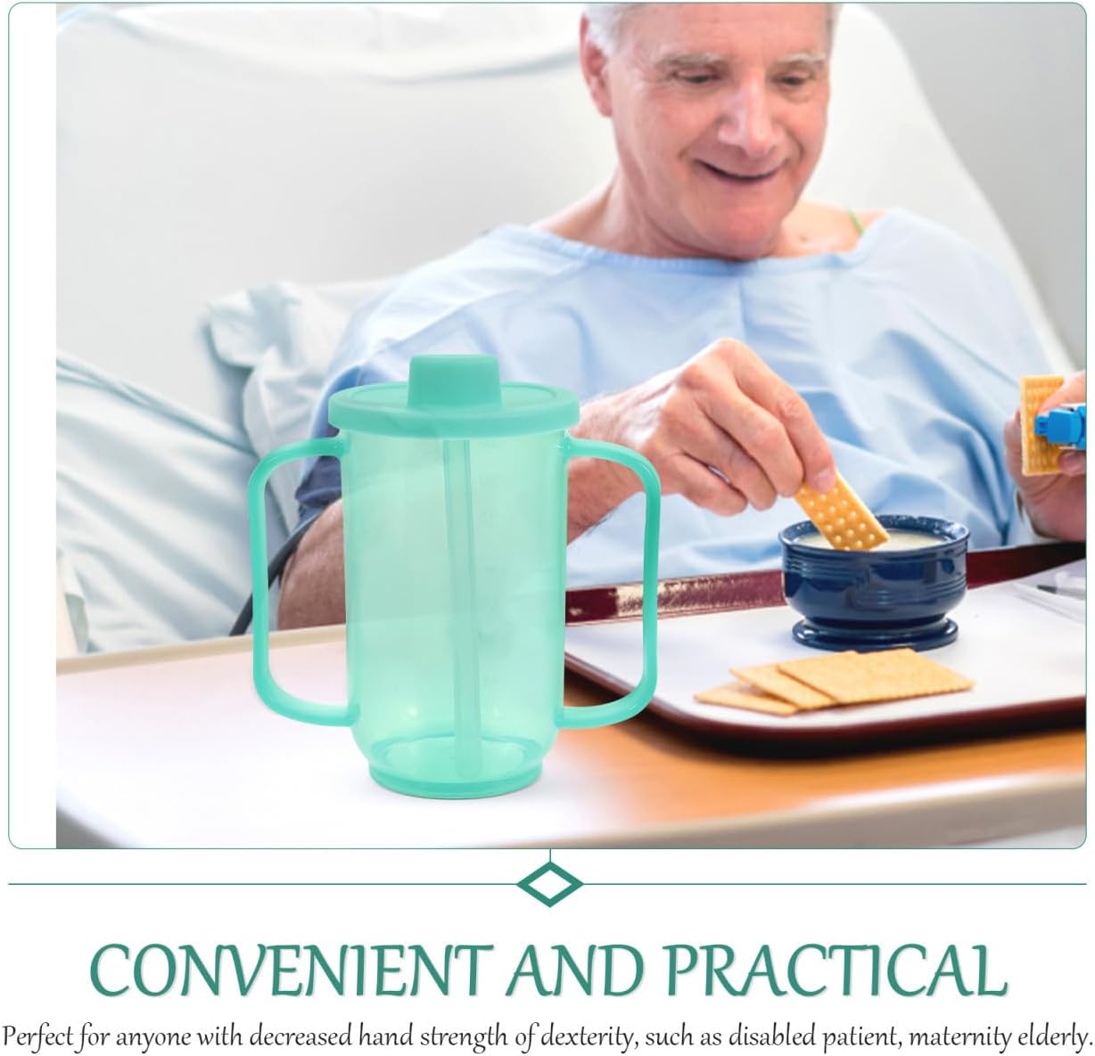 KOMBIUDA Choking Nursing Drinking Cup for Elderly Disabled Patients Unbreakable Inclined Spout Cup Durable Feeding Aid for Decreased Hand Strength and Dysphagia Care
