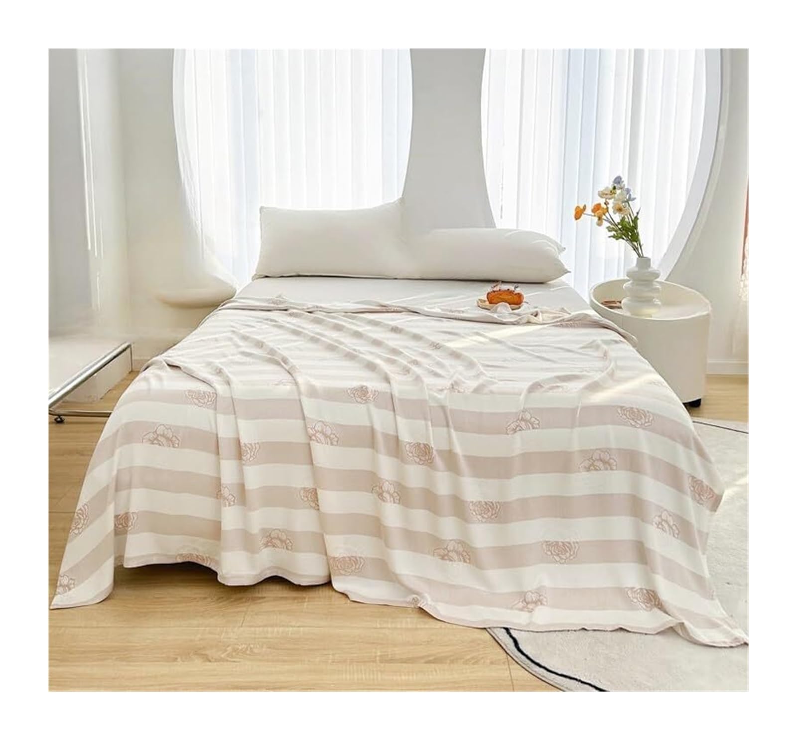 EBzvblxm Cooling Blanket for Summer, Cooling Blanket Bamboo Fiber Multicolor Multiple Sizes(Khaki,200x230 cm)