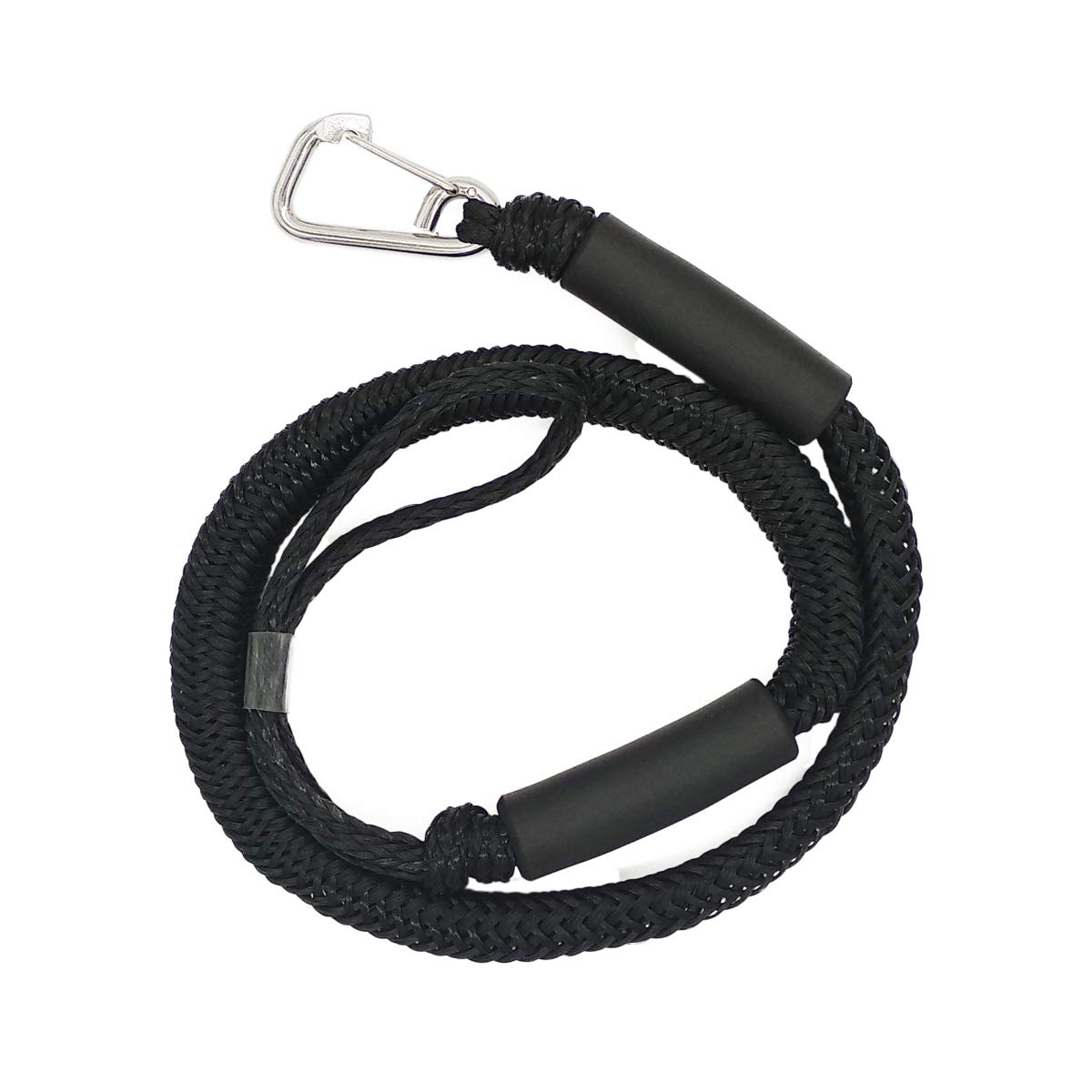 Bungee-Dockleine für Boot, 1,2 m Festmacher mit Haken für Boote, dehnbares Dock-Seil, Zubehör, Ponton, Jetski, Kajak-Zubehör mit Clip aus 316 Edelstahl (blau) (rot und weiß), 2 Stück