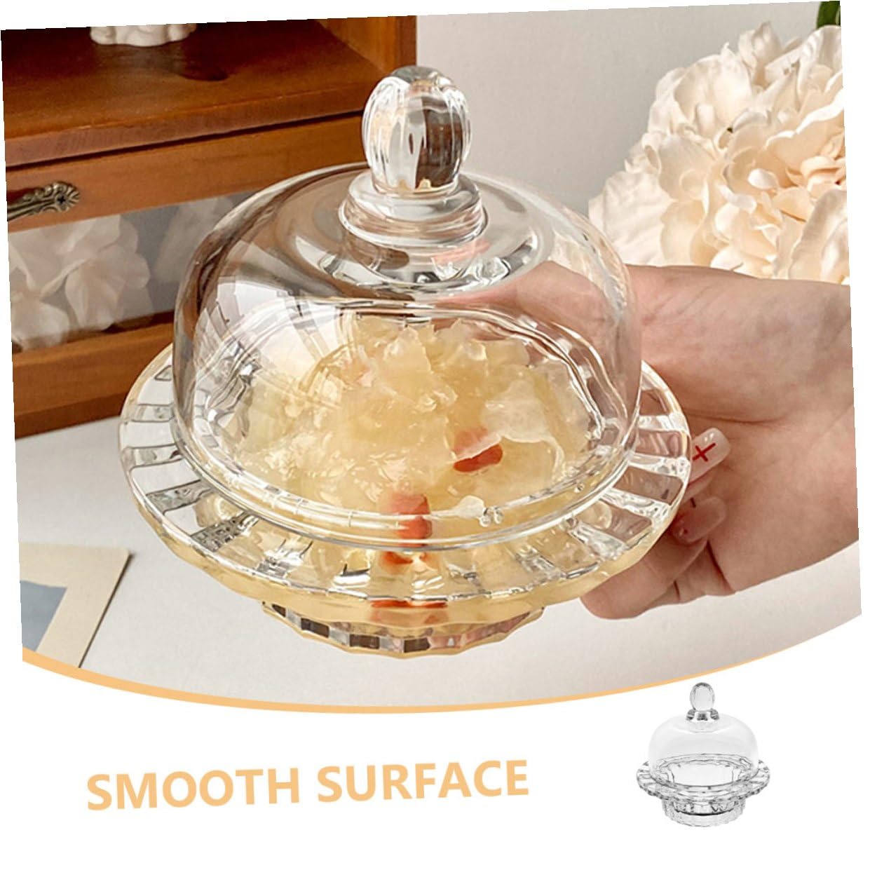 VANZACK Glasschüssel Funktionale 110ml mit Deckel Durchsichtige Kleine Eisbecher Elegante aus Sicherem Glas für Party und Tischdekoration